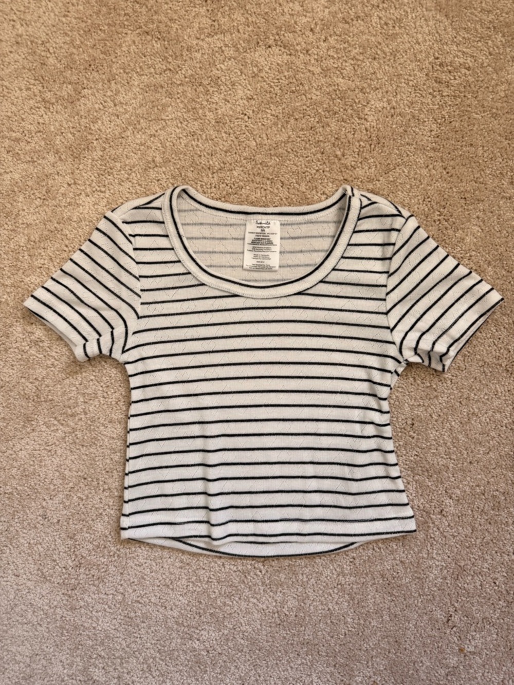 Splendid Kids Black and White Striped Tee